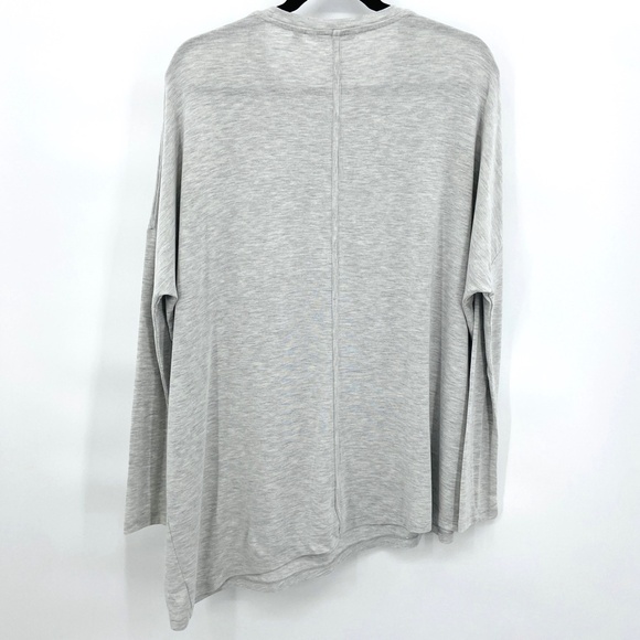 ATHLETA Light Gray Oversized Modal Blend Asymmetrical Dolman Sleeve Top Size XS - Picture 3 of 5
